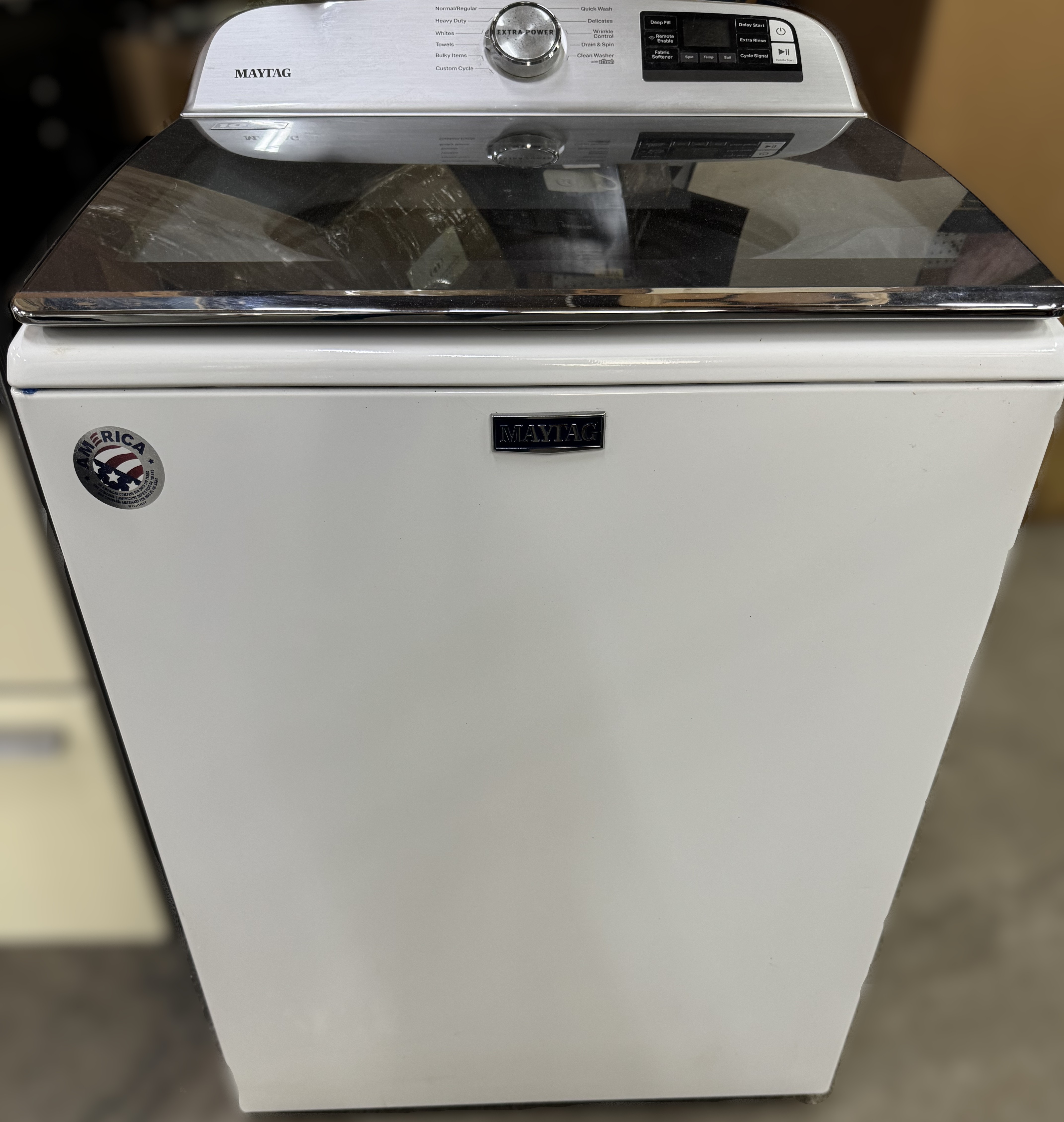Glasstop Maytag Washer with Removable Agitator