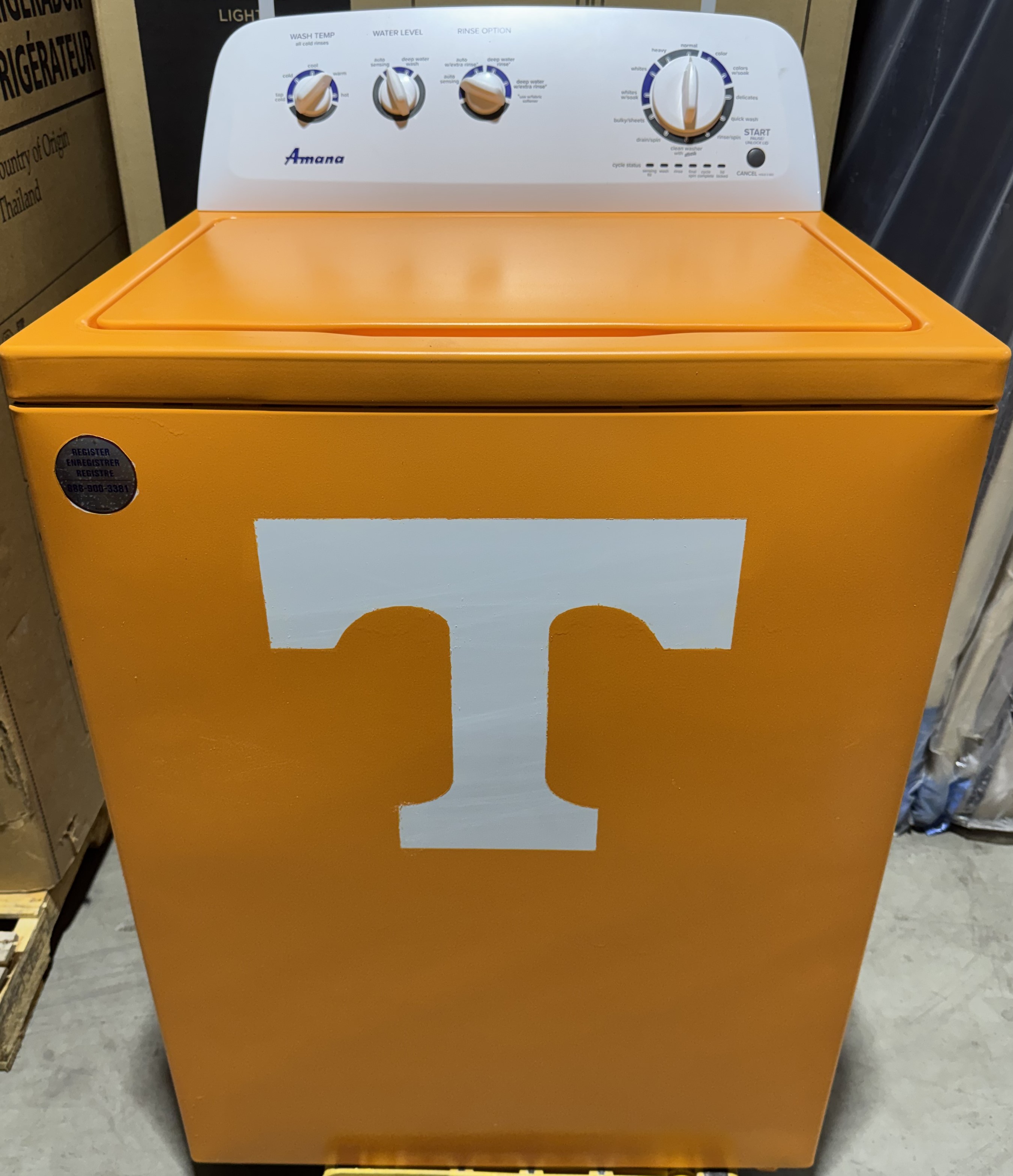 Tennessee Vols Orange Amana Top-Load Washer With Agitator